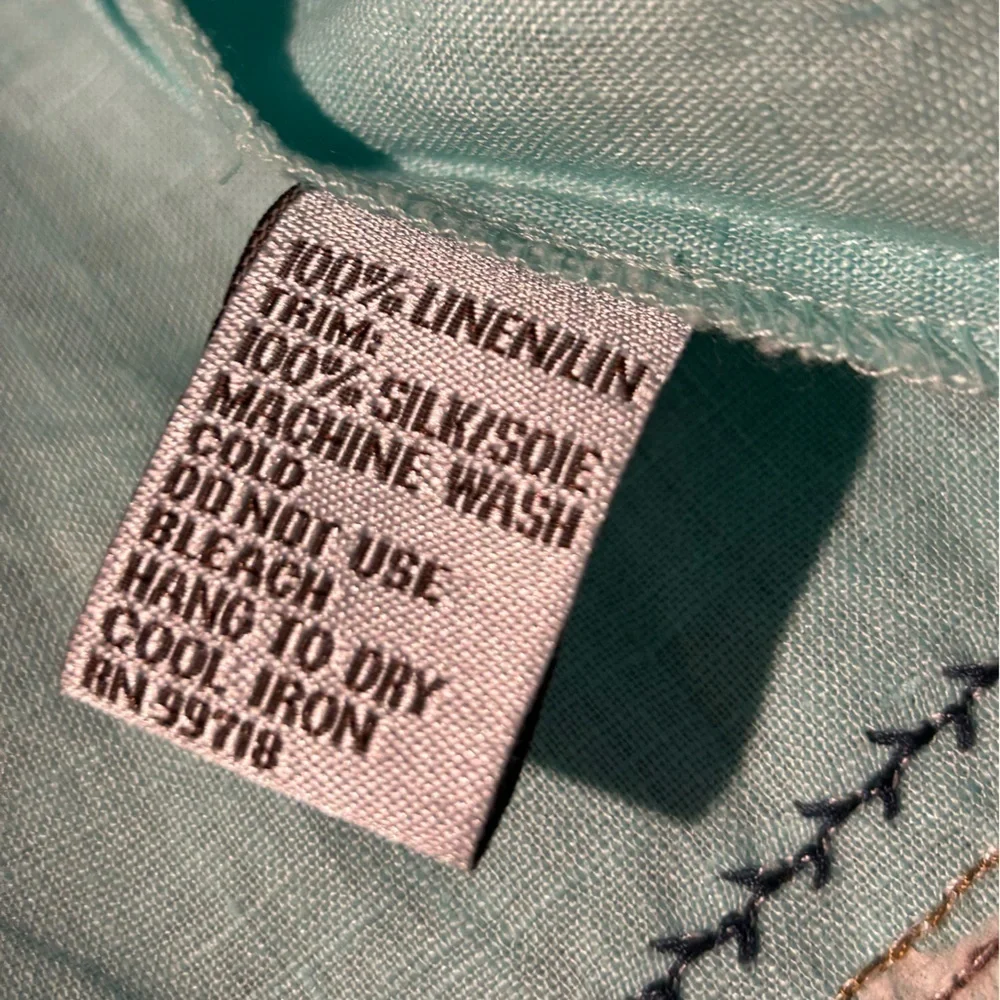 B005. itw by Claude Brown Women’s linen silk skirt turquoise color 8